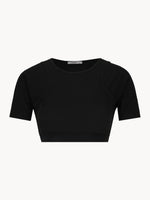 Load image into Gallery viewer, CELĒIT - CROP TEE BLACK
