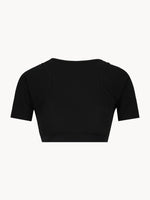Load image into Gallery viewer, CELĒIT - CROP TEE BLACK