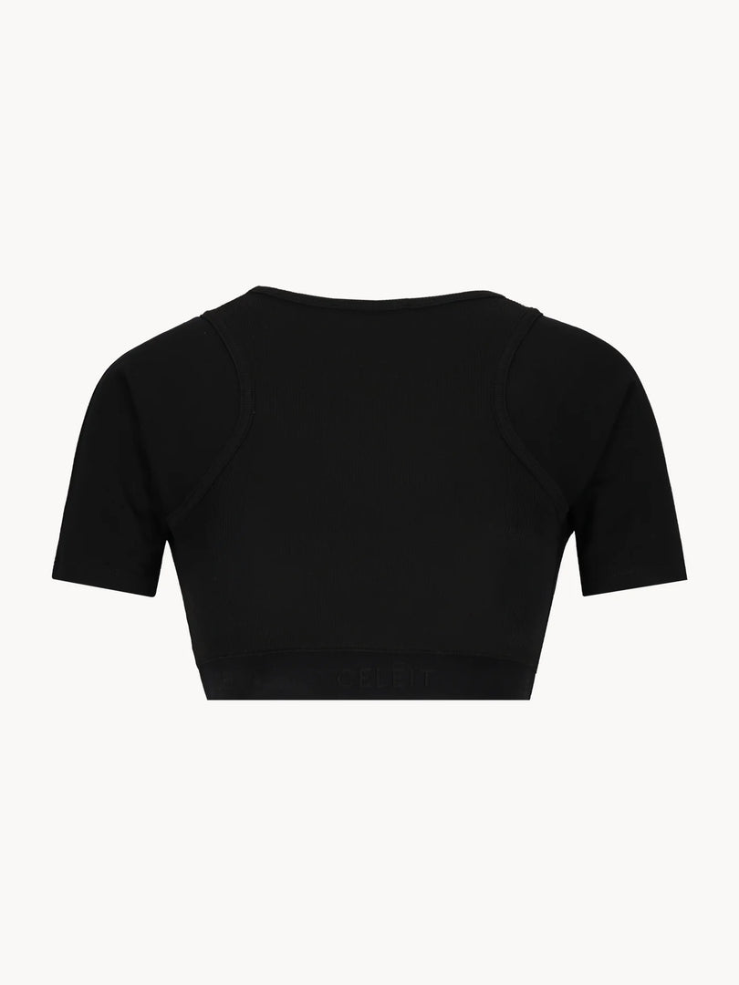 CELĒIT - CROP TEE BLACK