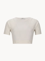 Load image into Gallery viewer, CELĒIT - CROP TEE WHITE