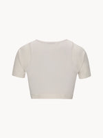 Load image into Gallery viewer, CELĒIT - CROP TEE WHITE